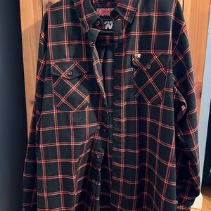 DIXXON Black and Red Plaid Shirt Jacket